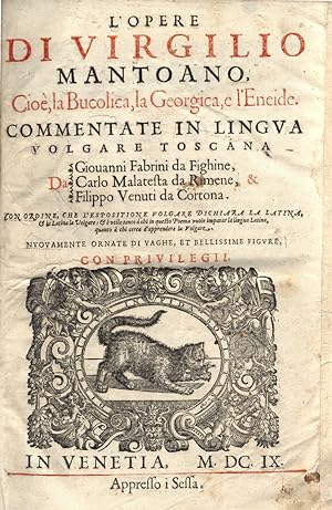 L' opere di Virgilio mantoano, cio&egrave;, la Bucolica, la Georgica, e l'Eneide.
