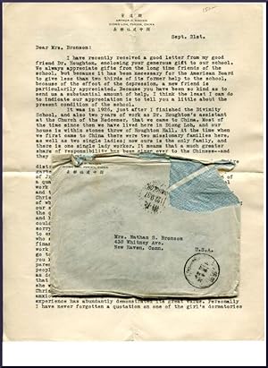 Typed Letter, signed. Two Pages Dated Sept. 21 [1937] at Diong Loh