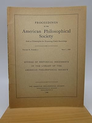 PROCEEDINGS OF THE AMERICAN PHILOSOPHICAL SOCIETY: Volume 92, Number 2, May 5, 1948 (First Edition)