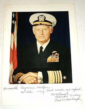 COLOR PHOTOGRAPH INSCRIBED TO CONGRESSMAN SEYMOUR HALPERN AND SIGNED BY U.S. ADMIRAL WILLIAM BRIN...