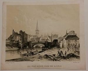 Market Place Leicester 1847 scarce Lithograph Print