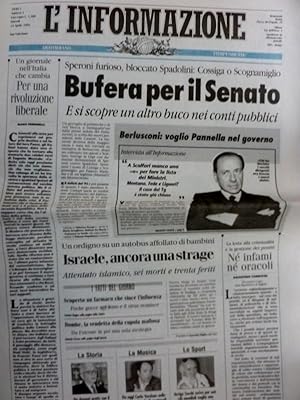 L'INFORMAZIONE Quotidiano Indipendente - Anno 1, Numero 1 - Giovedì 14 Aprile 1994