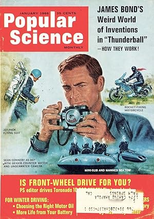 Popular Science - January 1966 (Sean Connery cover) Volume 188, #1