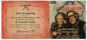 Spanish folding movie hand bill: Hal Roach Presenta Capitan Furia . United Artists advertisement ...