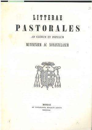 Litterae pastorales ad clerum et populum mutinensis ac nonantolanum