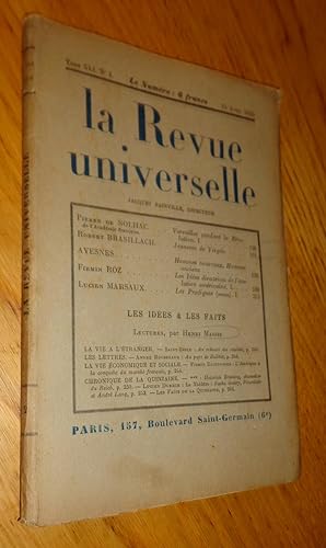 La Revue universelle, Tome XLI, n°2, 15 avril 1930