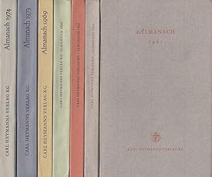 Konvolut von 7 Bänden des Almanach des Carl Heymanns Verlags: Jahrgänge 1961, 1966, 1967, 1968, 1...
