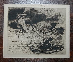 carte de voeux année 1893 pour Octave Uzanne