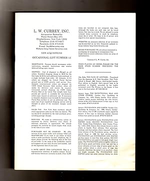L.W. Currey, Inc. New Acquisitions Occasional List Number 13 / Lloyd W. Currey. Science Fiction /...