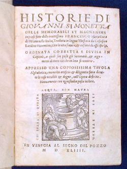 Historie delle memorabili et magnanime imprese fatte dallo infittissimo Francesco Sforza duca di ...