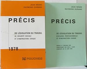 Précis de législation du travail de sécurité sociale et d'instruction civique 1978 + Précis addit...