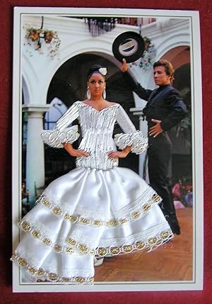 Danseurs Flamengo Carte postale brodée sur photo. Espagne
