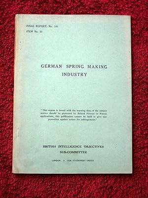 BIOS Final Report No.181. German Spring Making Industry. British Intelligence Objectives Sub-Comm...