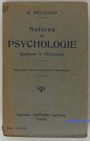 Notions de psychologie appliquée à l'éducation