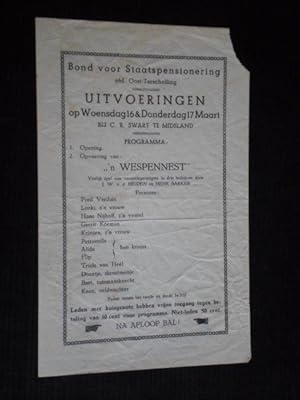 Uitnodiging voor een uitvoering door Bond voor Staatspensionering, Midsland, Terschelling