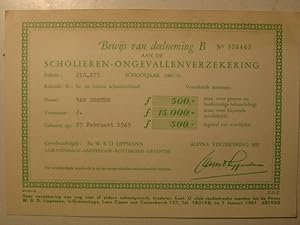 Bewijs van deelnemening aan Scholieren-ongevallenverzekering