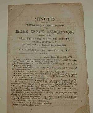Minutes of the Forty-Third Annual Session of the Brier Creek Association - Sept. 1864