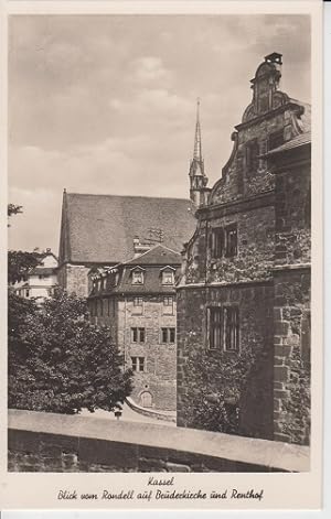AK Alt-Kassel Blick vom Randell auf Brüderkirche und Renthof Ansichtskarte