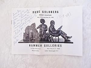RUBE GOLDBERG **SIGNED & INSCRIBED** Famous Cartoonist Sculpture Exhibition Catalog 1968