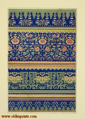 Chromolithograph Chinese Decorative Design. Plate 59. [From "Examples of Chinese Ornament" 1867.]