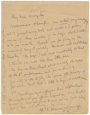 Autograph letter signed "D.M." to the American pianist, educator, composer, and arranger Livingst...