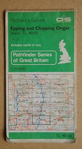 Ordnance Survey Map. Epping and Chipping Ongar. Sheet TL 40/50.