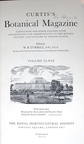 Curtis's Botanical Magazine Volume CLXIX