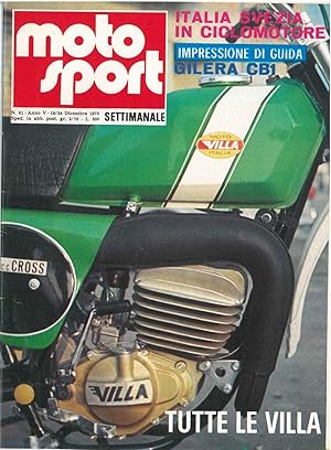 Moto sport. Anno V, n. 61, 18-24 dicembre 1975. Italia Svezia in ciclomotore