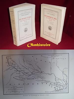 1 lot de 2 volumes : Etat politique et social de l'Inde du Nord en 1830. Extraits de son Journal ...