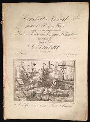 Late 18th c./early 19th c. Illustrated Engraved Sheet Music for Combat Naval by Steibelt