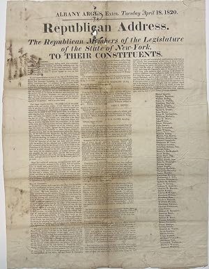 REPUBLICAN ADDRESS. THE REPUBLICAN MEMBERS OF THE LEGISLATURE OF THE STATE OF NEW-YORK, TO THEIR ...