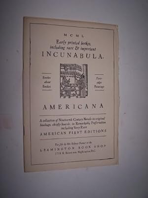 Early Printed Books, including Rare & Important Incunabula. Americana - A collection of Nineteent...