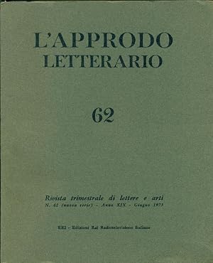 L&#39;Approdo letterario N. 62 (nuova serie), Anno XIX, Giugno 1973