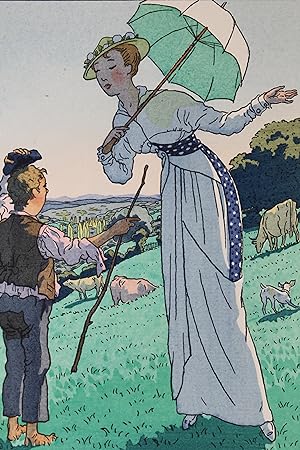 Je suis perdue. Robe d'été de Chéruit (pl.4, La Gazette du Bon ton, 1913 n°8)