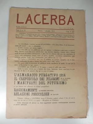 Lacerba. Periodico quindicinale. Anno 1, n.23. Firenze 1 dicembre 1913