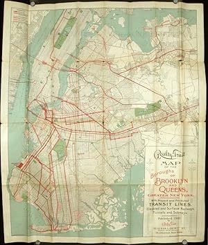 Realty Trust Map of Brooklyn and Queens Boroughs Greater New York. 1905. Map title: Realty Trust ...