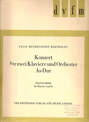 Konzert für Zwei Klaviere und Orchester E-Dur Solostimme Für Klavier I und II