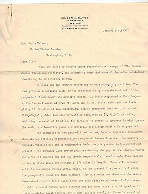1906 Typed Letter Signed on His Personal Stationery to United States Senator Knute Nelson, Discus...