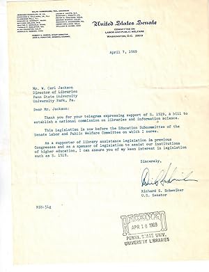 A Small Archive of Three Typed Letters Signed on His U. S. Senate Stationery