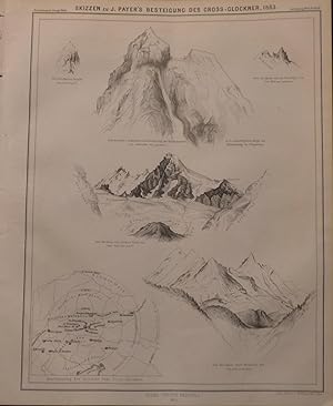 6 Sketches of Mountaineer Julius Payer’s Ascent of the Glossglockner
