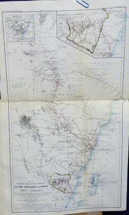 1864 Map of Kilimanjaro and Kenya in East Africa (and inset maps of Mombai and Usambara)