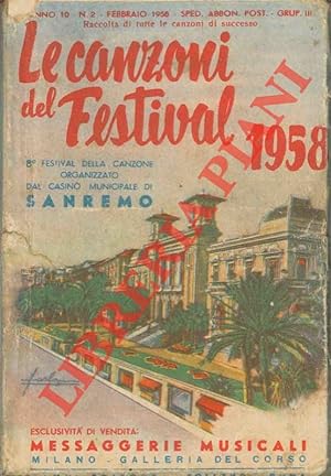 Le canzoni del Festival 1958. 8° Festival . Sanrremo.
