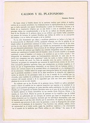 Galdós y el platonismo. [original single article from Anales Galdosianos, Año VII (1972), pp. 3-17]