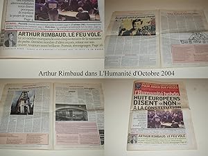 ARTHUR RIMBAUD DANS LHUMANITÉ HEBDO N° 18716 D'OCTOBRE 2004. QUATRE PAGES.