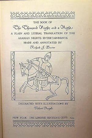 THE BOOK OF A THOUSAND NIGHTS AND A NIGHT. A Plain and Literal Translation of the Arabian Nights ...