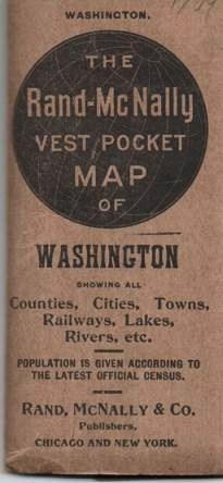 THE RAND-McNALLY VEST POCKET MAP OF WASHINGTON: Showing all Counties, Cities, Towns, Railways, La...