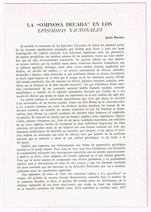 La "Ominosa Decada" en los Episodios Nacionales [original single article from Anales Galdosianos,...