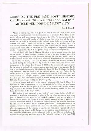 More on the Pre- (and Post-) History of the Episodios Nacionales: Galdos' Article "El Dos de Mayo...
