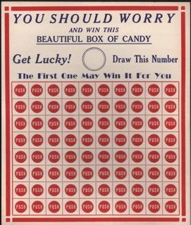 Vintage Punch Cards for Candy Contest. You Should Worry and Win This Beautiful Box of Candy. Get ...