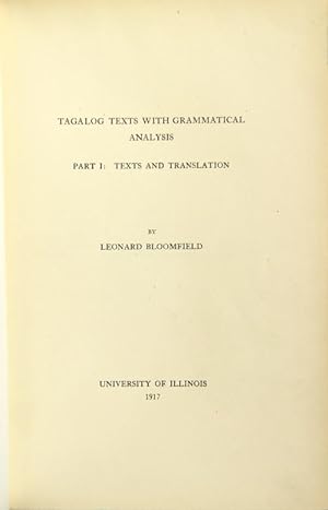 Tagalog texts with grammatical analysis